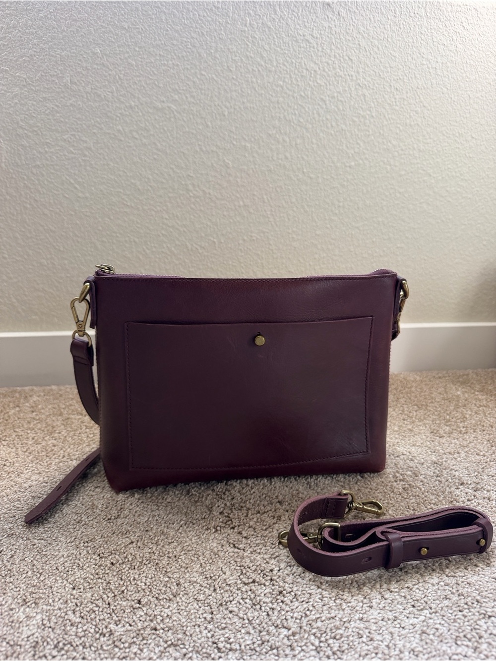 {MADEWELL} leather burgundy crossbody